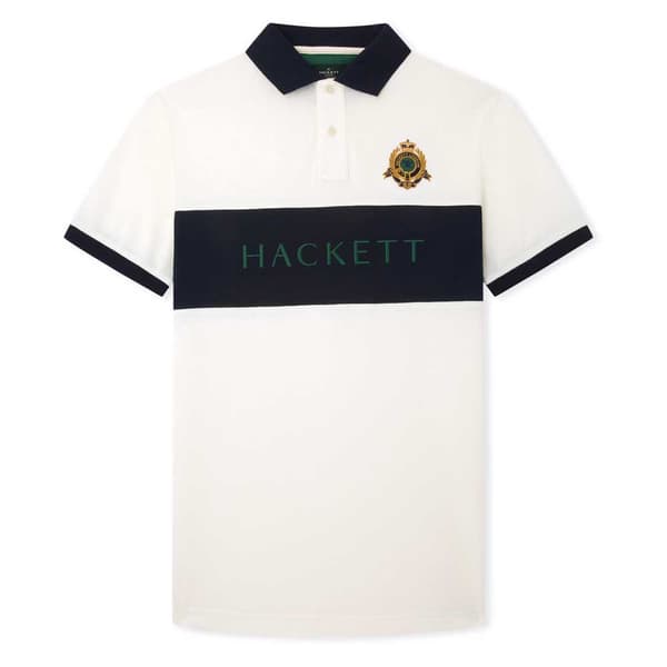Hackett Lyhythihainen Poolo Heritage Panel Valkoinen 2XL Mies