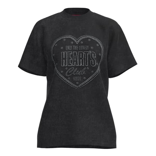Hugo Kortärmad T-shirt Vintage 10257318 Svart L Kvinna