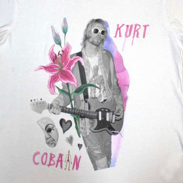 Kurt Cobain Flower T Shirt