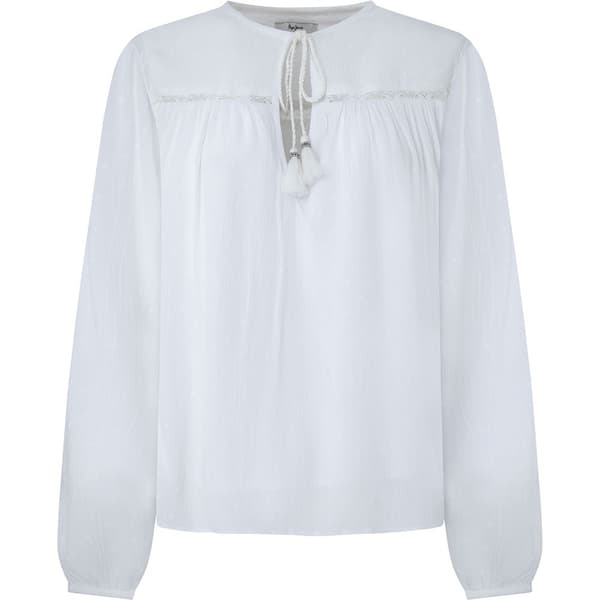 Pepe Jeans Långärmad Blus Alanis Vit XS Kvinna