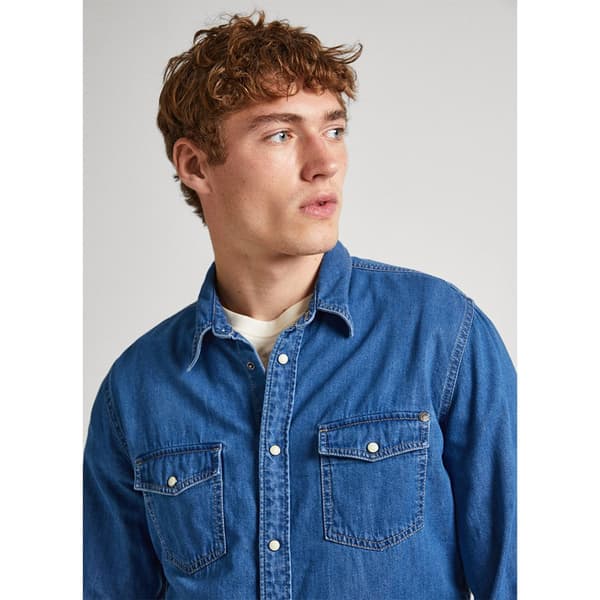 Pepe Jeans Lang ærmet Skjorte Hammond Blå XL Mand