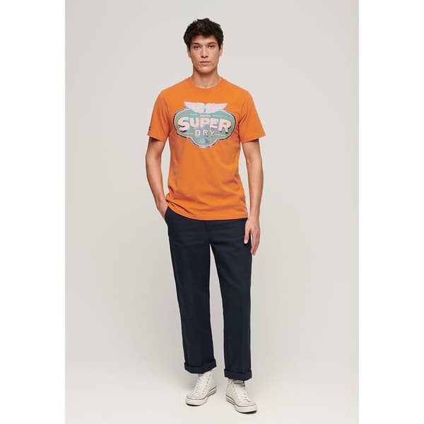Superdry Kortärmad T-shirt Gasoline Workwear Orange M Man