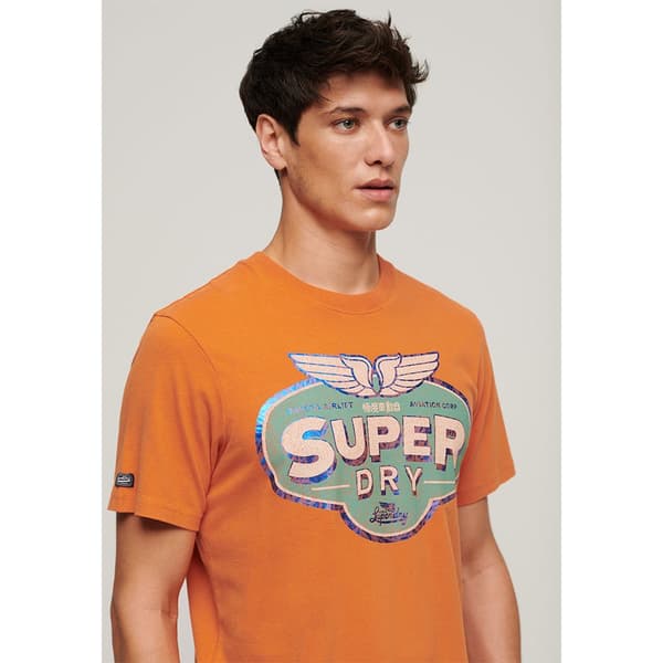 Superdry Kortärmad T-shirt Gasoline Workwear Orange M Man