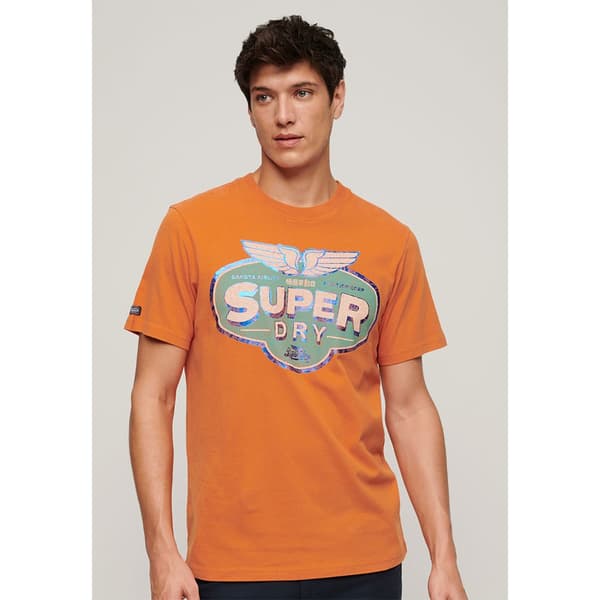 Superdry Kortärmad T-shirt Gasoline Workwear Orange M Man
