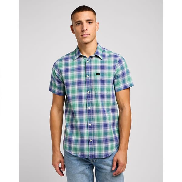 Lee Lyhythihainen Paita Button Down Vihreä M Mies