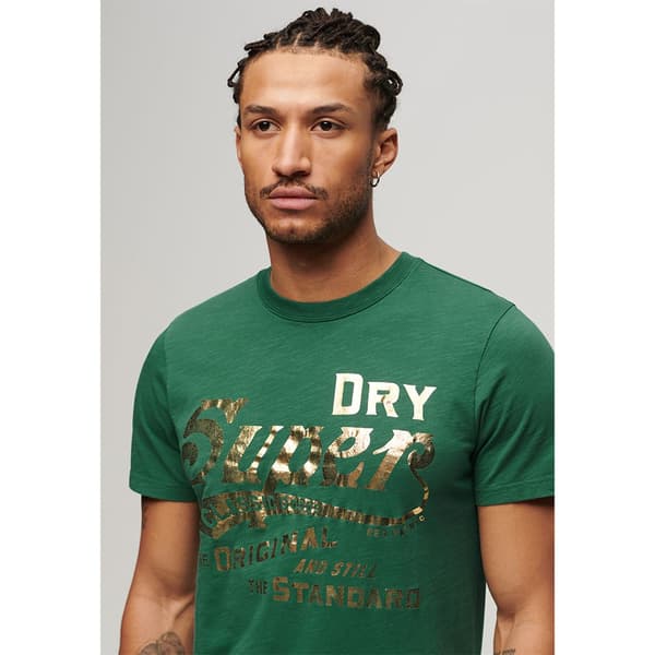 Superdry Kortärmad T-shirt Metallic Workwear Graphic Grönt M Man
