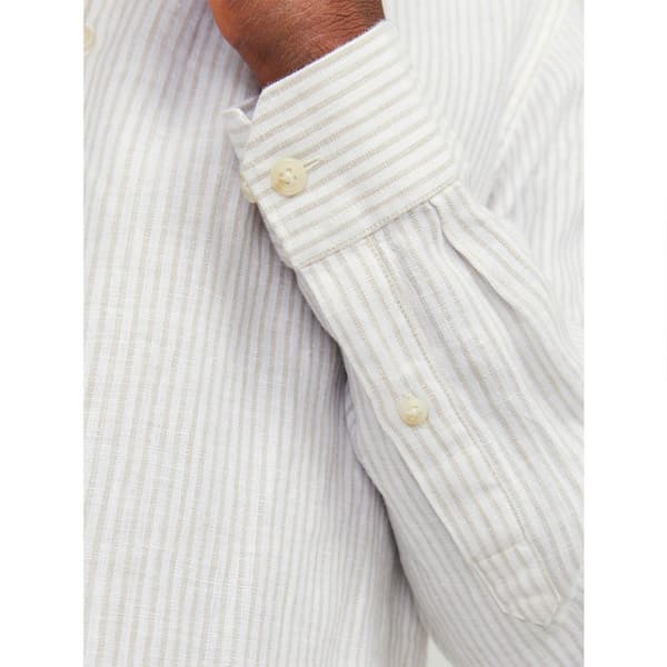 Jack & Jones Pitkähihainen Paita Parker Linen Stripe Valkoinen M Mies