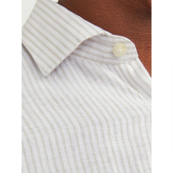 Jack & Jones Pitkähihainen Paita Parker Linen Stripe Valkoinen M Mies