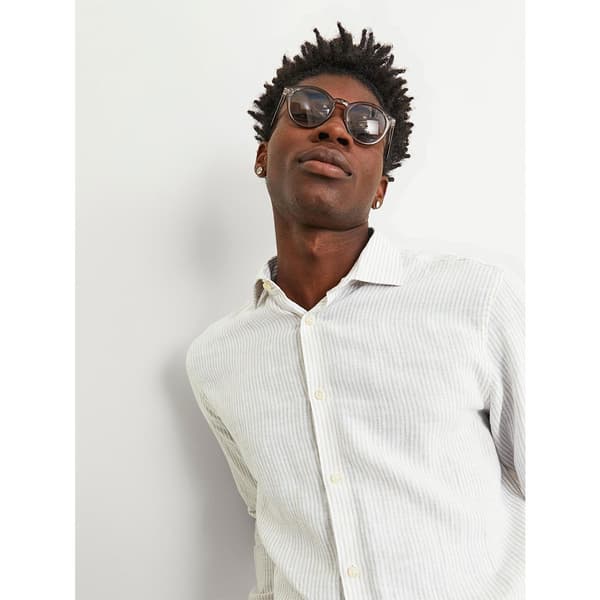 Jack & Jones Pitkähihainen Paita Parker Linen Stripe Valkoinen M Mies