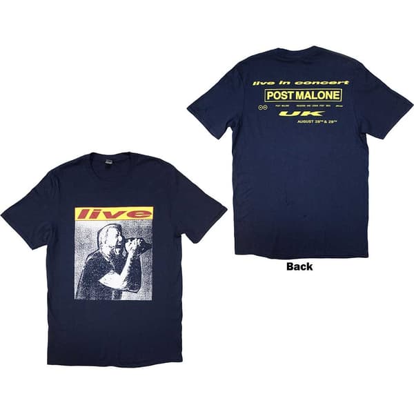Post Malone Unisex T-Shirt: Live In Concert (Back Print & Ex-Tour) (X-Large)