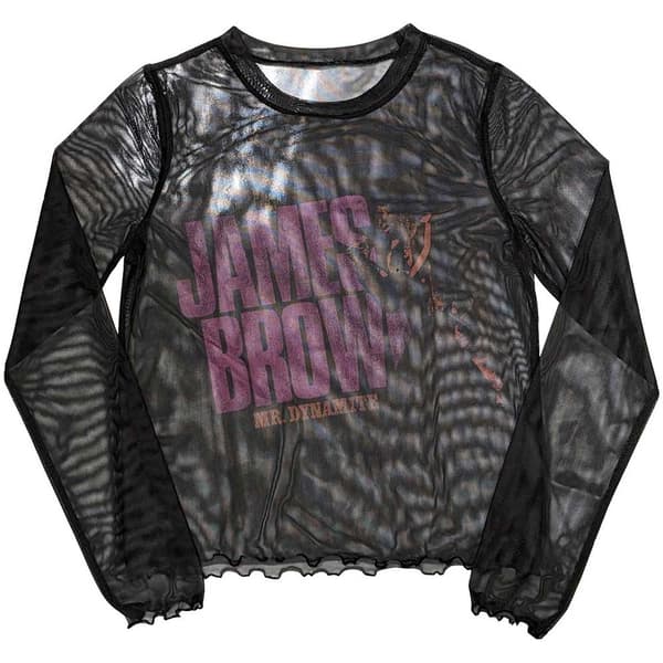 James Brown Ladies Long Sleeve T-Shirt: Mr Dynamite (Mesh) (X-Small)
