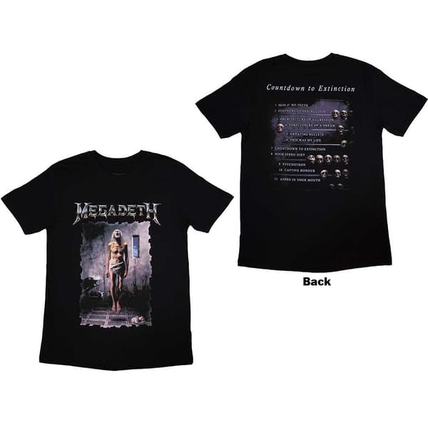 Megadeth Unisex T-Shirt: Countdown (Back Print) (Large)
