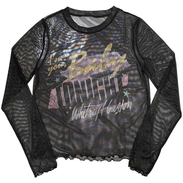 Whitney Houston Ladies Long Sleeve T-Shirt: I'm Your Baby (Mesh) (XX-Large)