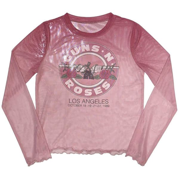 Guns N' Roses Ladies Long Sleeve T-Shirt: Bullet Seal (Mesh) (X-Large)