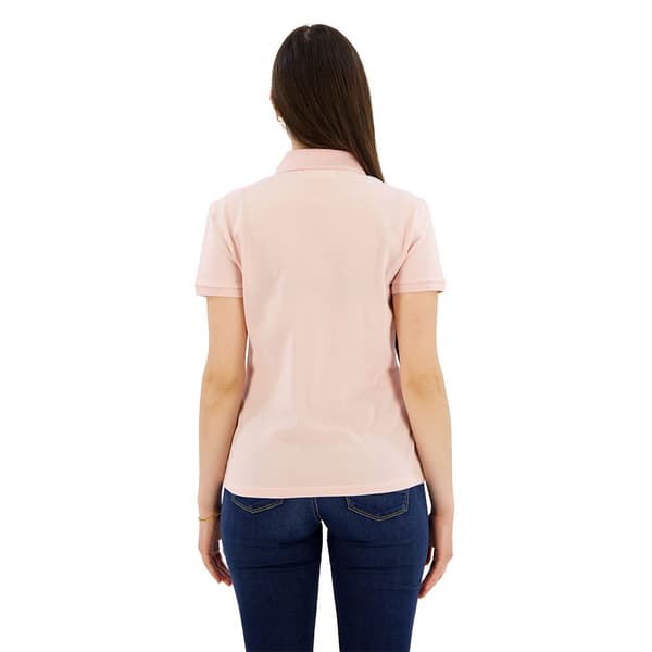 Lacoste Kortärmad Pikétröja Stretch Cotton Piqué Rosa 40 Kvinna