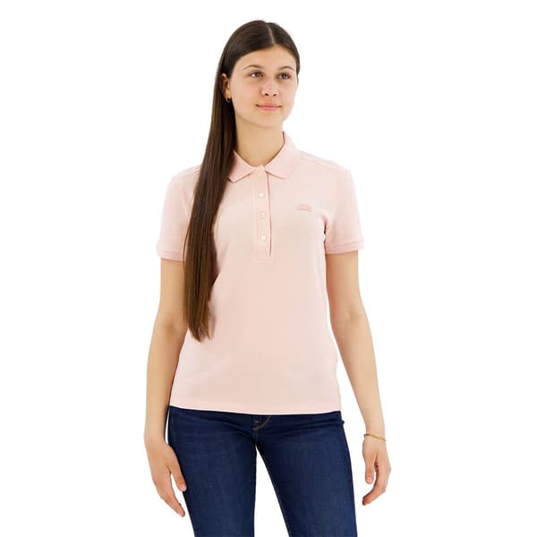 Lacoste Kortärmad Pikétröja Stretch Cotton Piqué Rosa 40 Kvinna