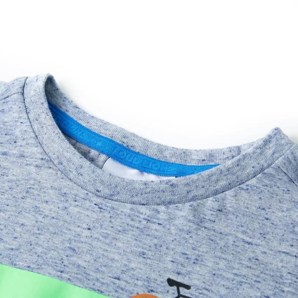 T-shirt med korta ärmar för barn blå melange 104