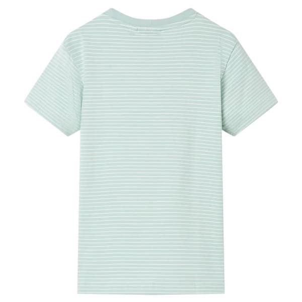 T-shirt för barn med ränder ljus mintgrön 128