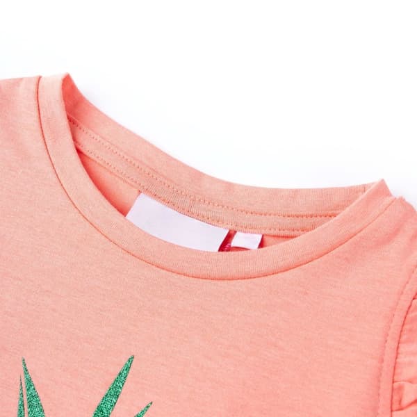 T-shirt för barn neonkorall 104