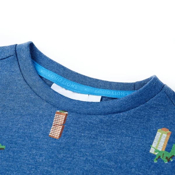 T-shirt för barn mörkblå melerad 92