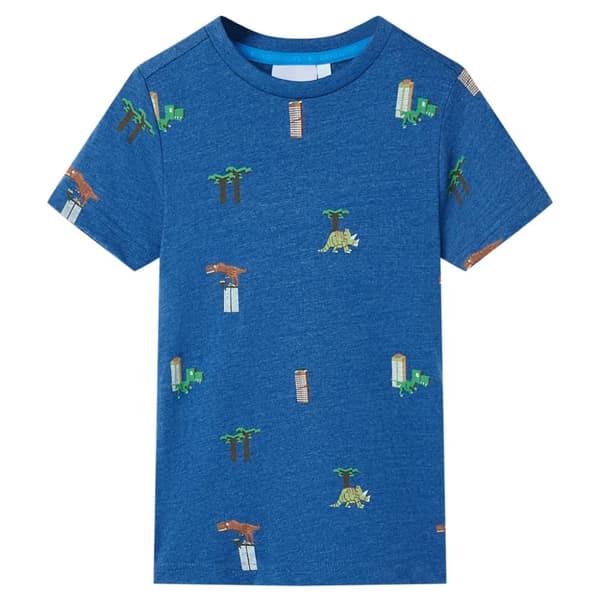 T-shirt för barn mörkblå melerad 92