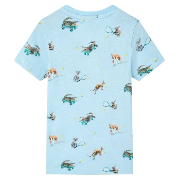 T-shirt för barn ljusblå melange 128