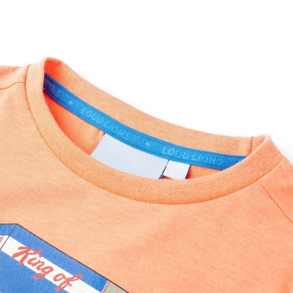 T-shirt med korta ärmar för barn neonorange 116