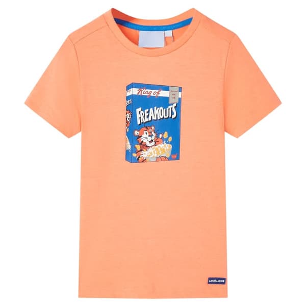 T-shirt med korta ärmar för barn neonorange 116