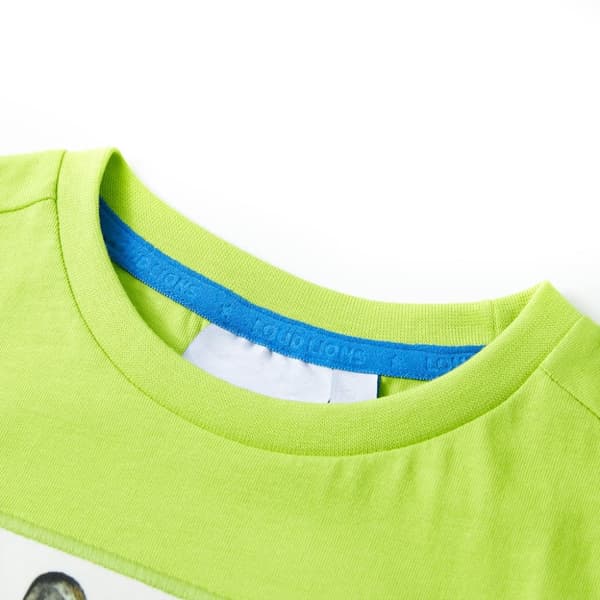 T-shirt med korta ärmar för barn limegrön 128