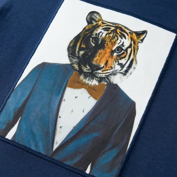 Kortærmet T-shirt til børn str. 128 mørk mørkeblå