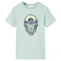 Miniatyrbillede 1 af 7: T-shirt til børn str. 92 striber lys mintgrøn