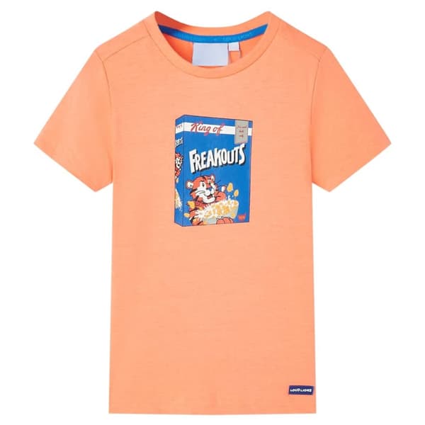 T-shirt med korta ärmar för barn neonorange 92