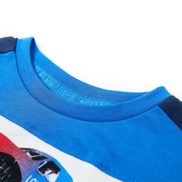 T-shirt för barn blå och marinblå 140