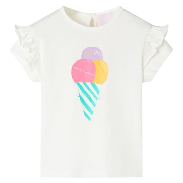 vidaXL T-shirt för barn ecru 116