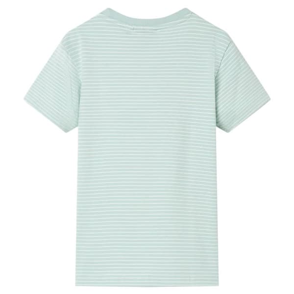 vidaXL T-shirt för barn med ränder ljus mintgrön 128