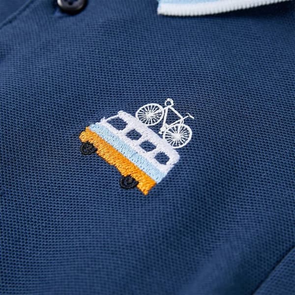 vidaXL Poloshirt til børn str. 128 mørkeblå