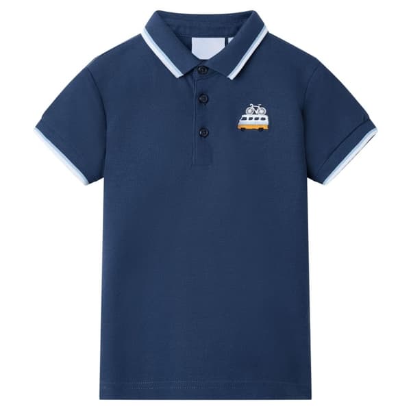 vidaXL Poloshirt til børn str. 128 mørkeblå