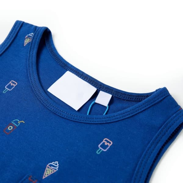vidaXL Tanktop til børn str. 104 mørkeblå
