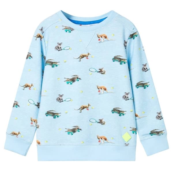 vidaXL Sweatshirt til børn str. 140 lys blåmeleret