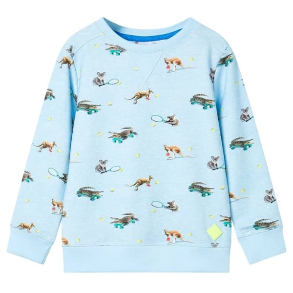 vidaXL Sweatshirt til børn str. 128 lys blåmeleret
