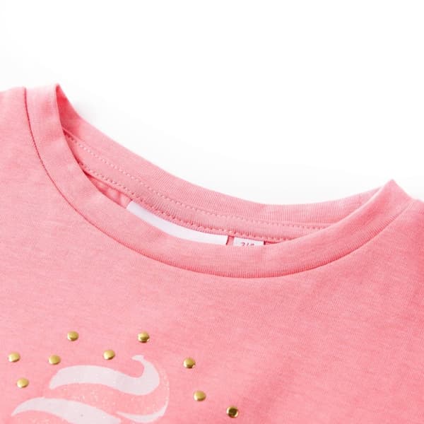 vidaXL T-shirt för barn klar puderrosa 128