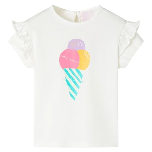 vidaXL T-shirt til børn str. 104 ecrufarvet