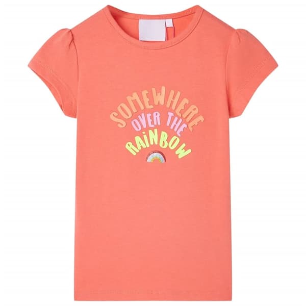 vidaXL T-shirt til børn str. 104 koralfarvet