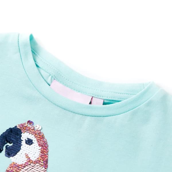 vidaXL T-shirt för barn aquablå 116