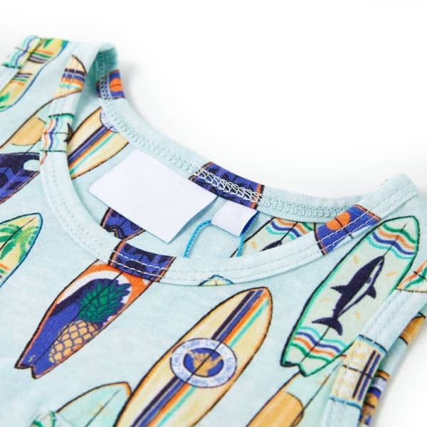 vidaXL Singlet for barn myk blå melert 104