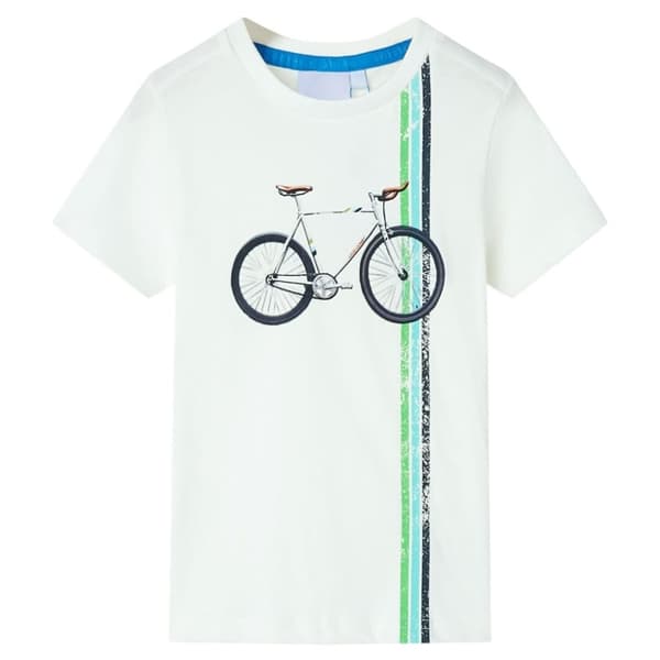 vidaXL T-shirt med korta ärmar för barn ecru 140