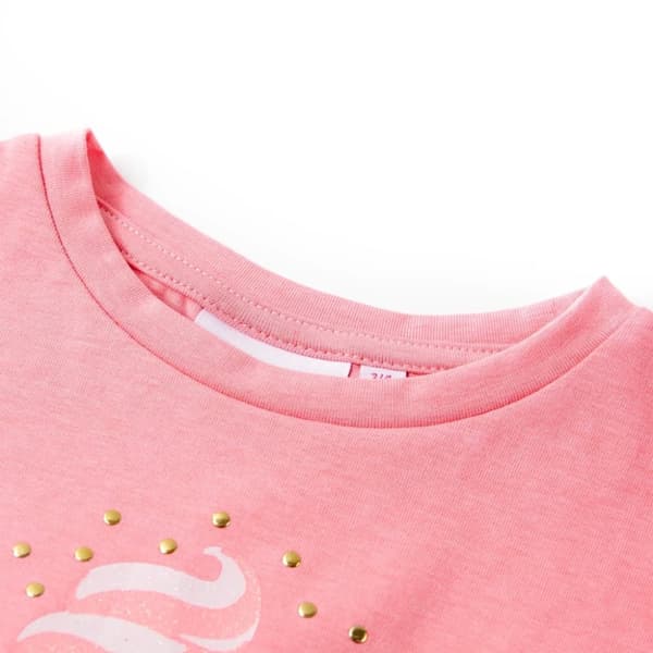 vidaXL T-shirt för barn klar puderrosa 92