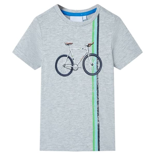 vidaXL T-shirt med korta ärmar för barn grå 128