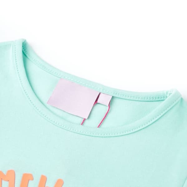 vidaXL T-skjorte for barn lyse aqua 116