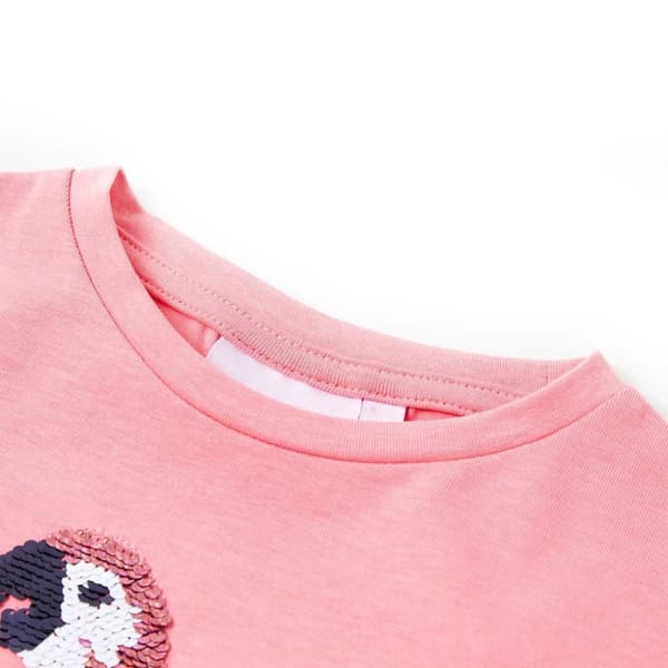 vidaXL T-shirt för barn puderrosa 128